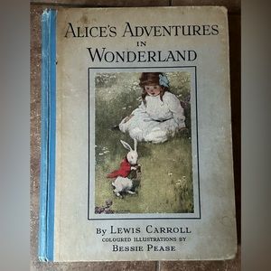 Antique Alice’s Adventures in Wonderland J Coker & co color plates Bessie Pease